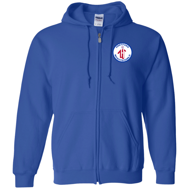 Hartford Bicentennials Full Zip Hoodie NASL Soccer Team color Royal Blue