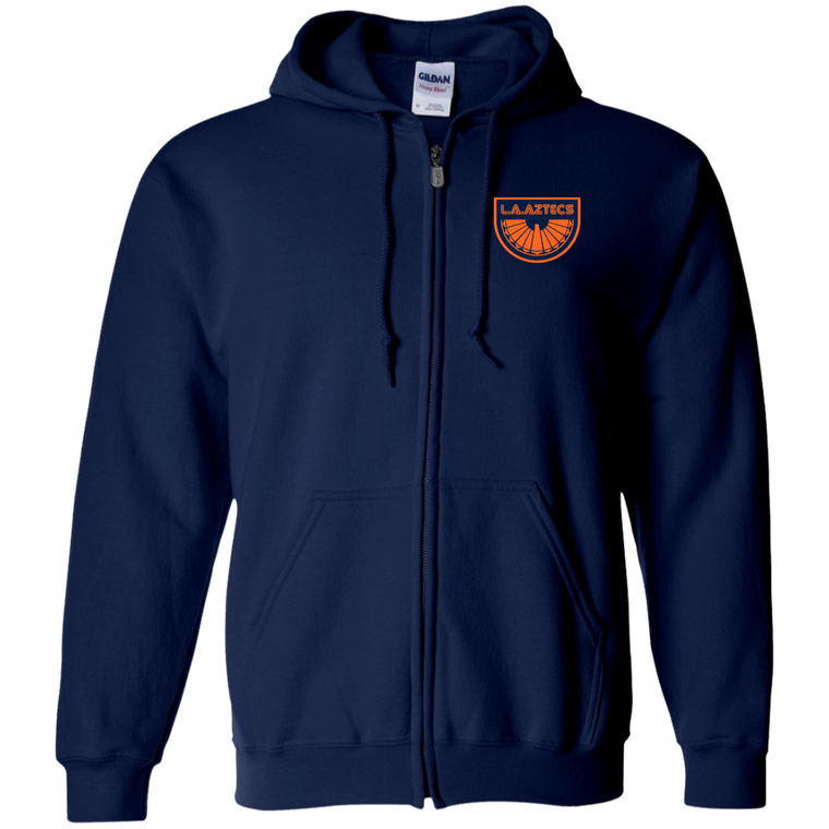 Los Angeles Aztecs Full Zip Hoodie NASL Soccer Team color Navy Los Angeles Aztecs Full Zip Hoodie NASL Soccer Team color Navy