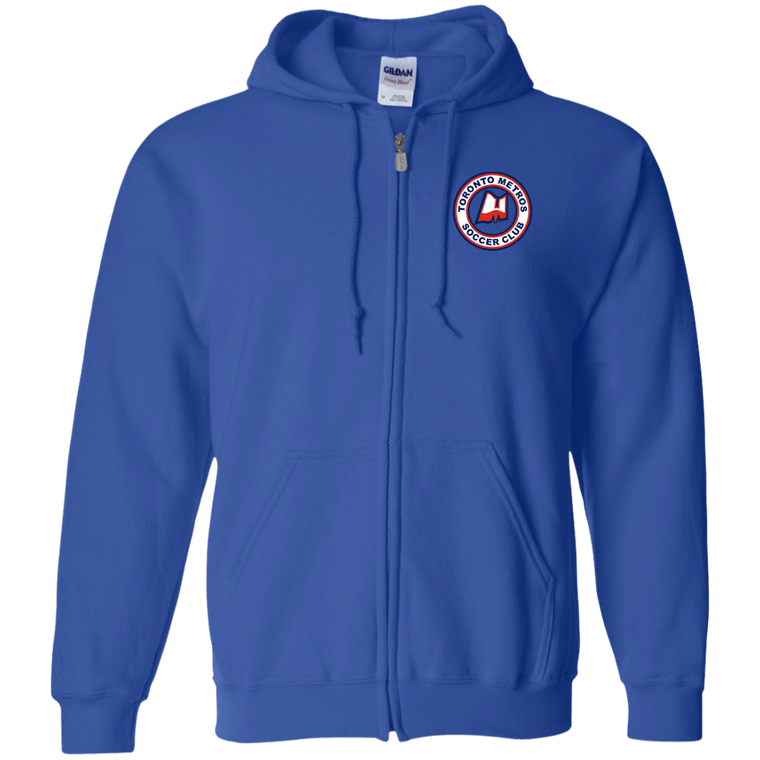 Toronto Metros Full Zip Hoodie NASL Soccer Team color Royal Blue