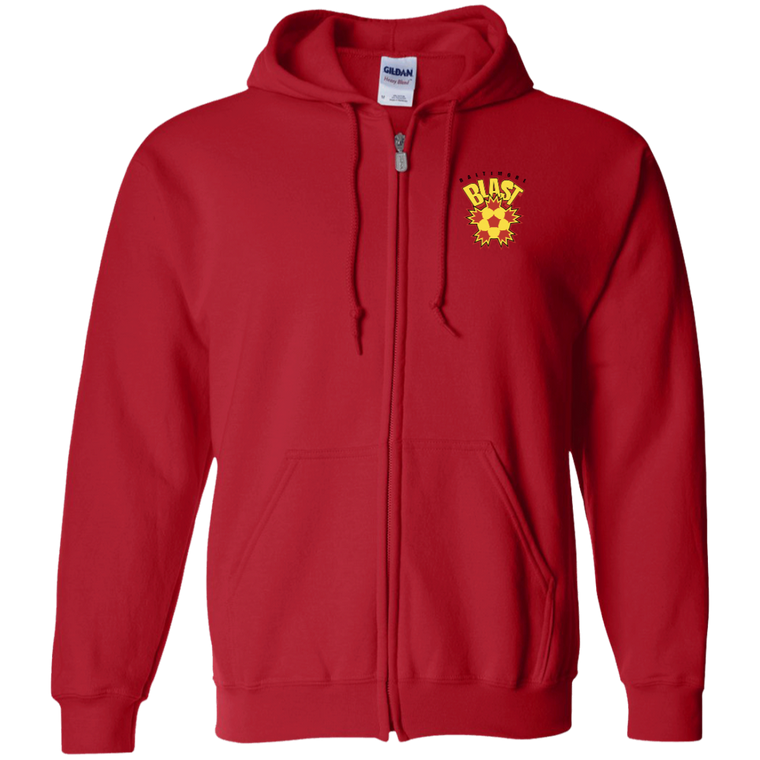 Baltimore Blast Full Zip Hoodie MISL Soccer Team color Red