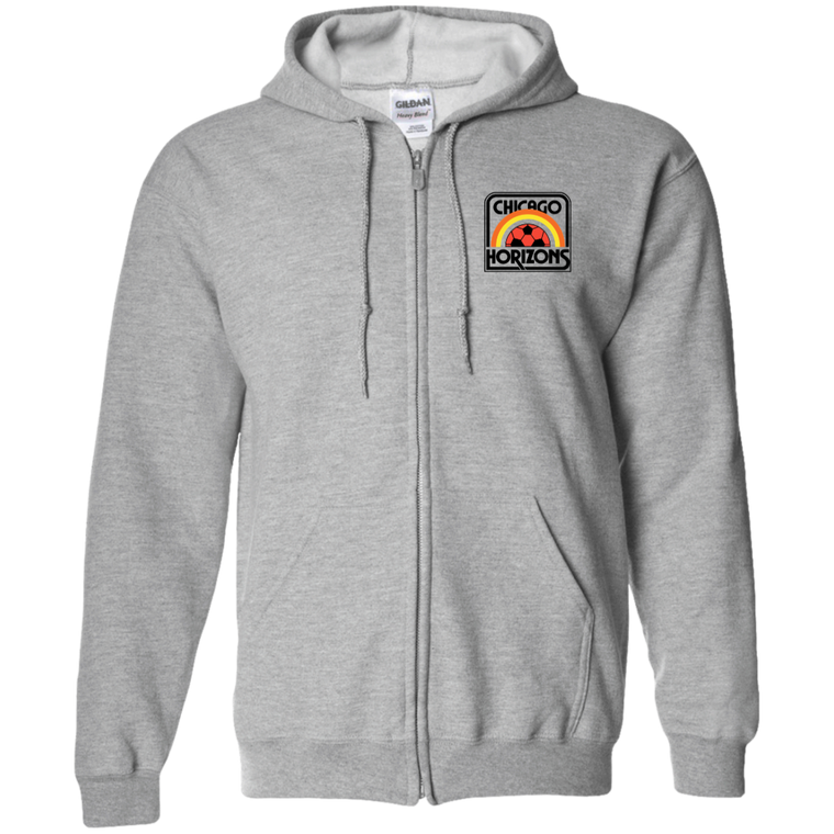 Chicago Horizons Full Zip Hoodie MISL Soccer Team color Sport Grey