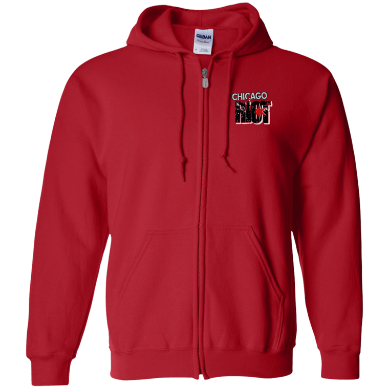 Chicago Riot Full Zip Hoodie MISL Soccer Team color Red