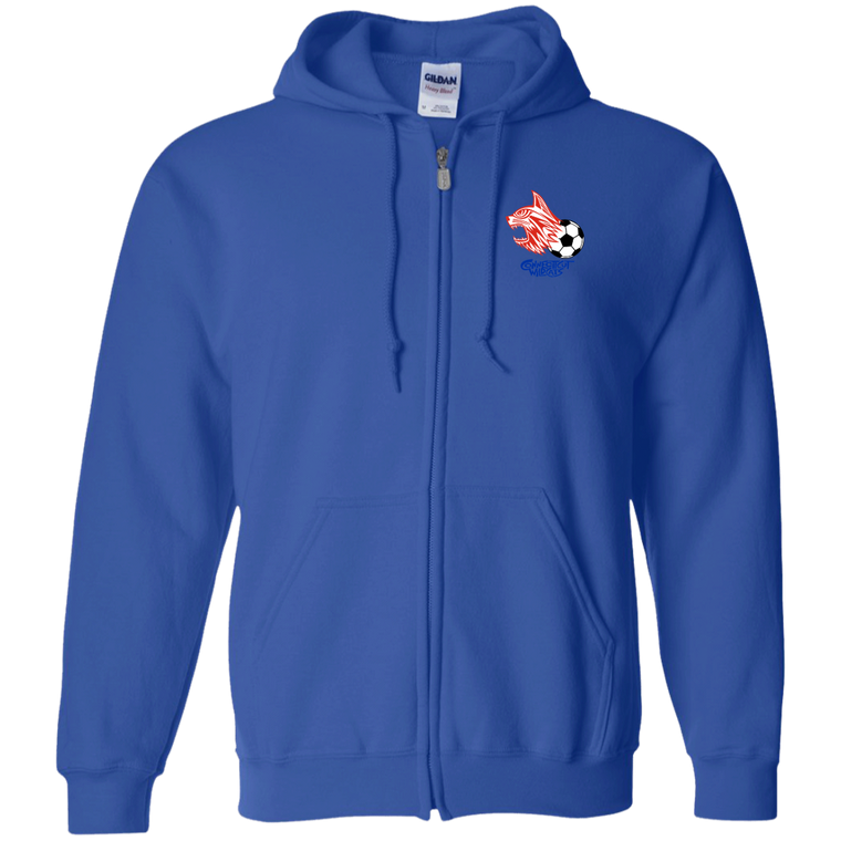 Connecticut Wildcats Full Zip Hoodie ASL Soccer Team color Royal Blue