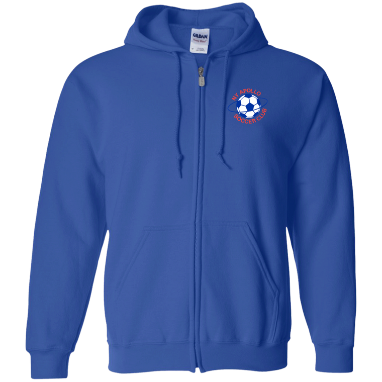 New York Apollo Full Zip Hoodie ASL Soccer Team color Royal Blue