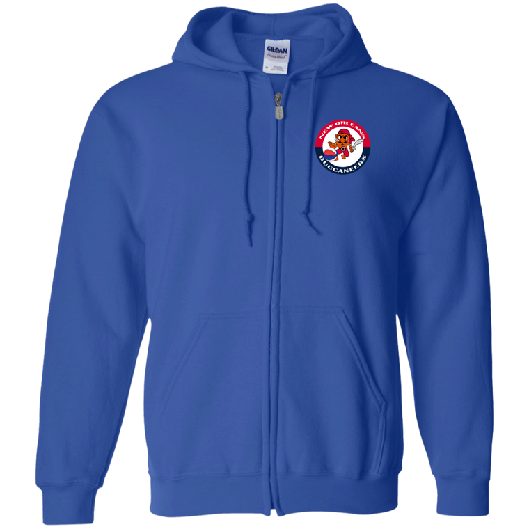 New Orleans Buccaneers Full Zip Hoodie ABA Basketball Team color Royal Blue