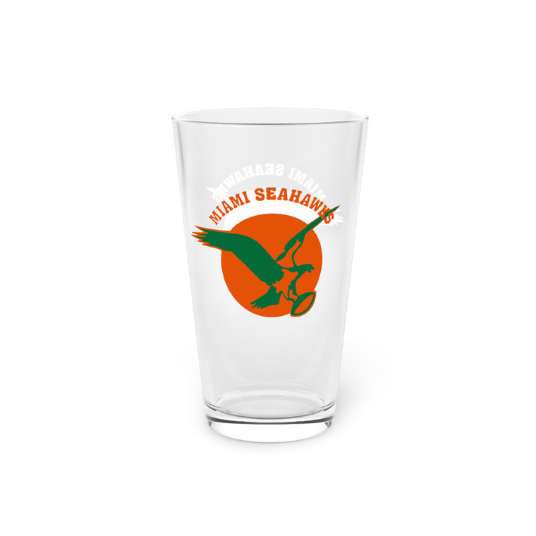 Miami Seahawks Pint Glass 16 Ounce AAFC Football Team Collectible Drinkware Miami Seahawks Pint Glass 16 Ounce AAFC Football Team Collectible Drinkware