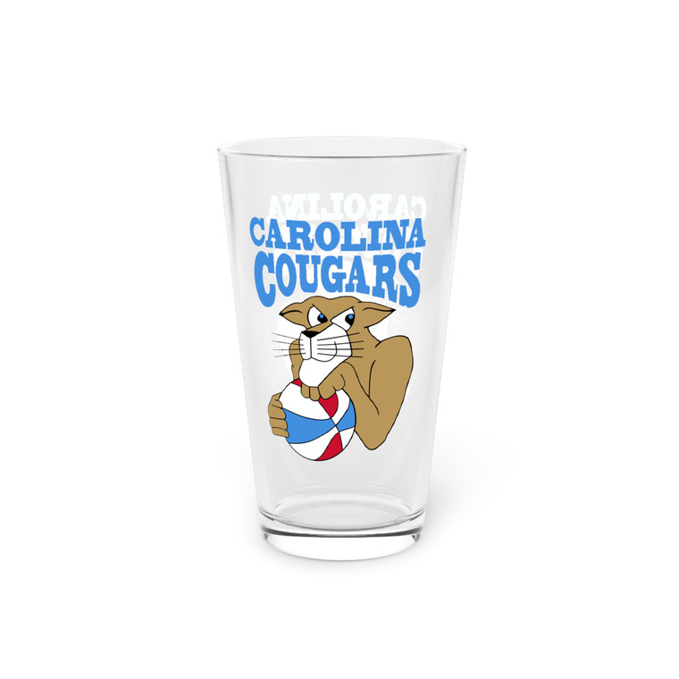 Carolina Cougars Pint Glass 16 Ounce ABA Basketball Team Drinkware Collectible