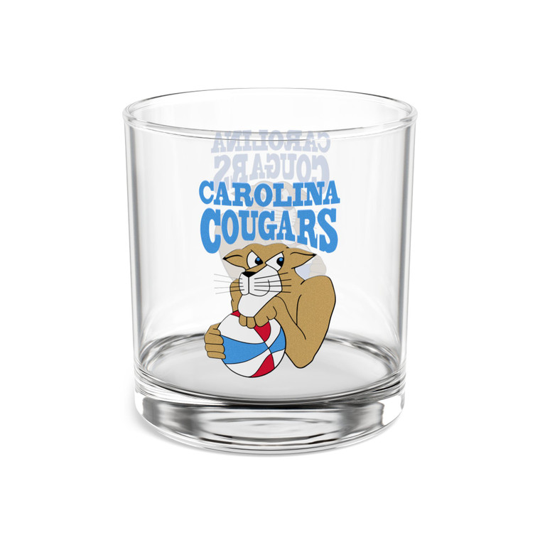 Carolina Cougars Rocks Whisky Glass 10 Ounce ABA Basketball Team Drinkware Collectible