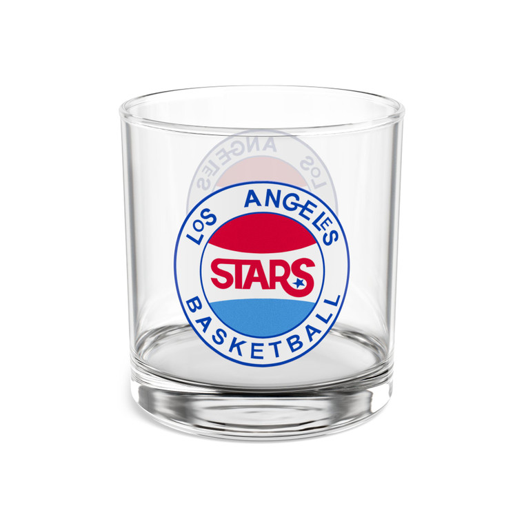 Los Angeles Stars Rocks Whisky Glass 10 Ounce ABA Basketball Team Drinkware Collectible