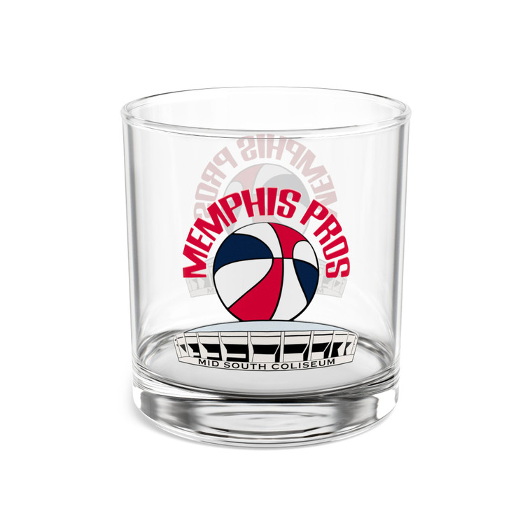 Memphis Pros Rocks Whisky Glass 10 Ounce ABA Basketball Team Drinkware Collectible