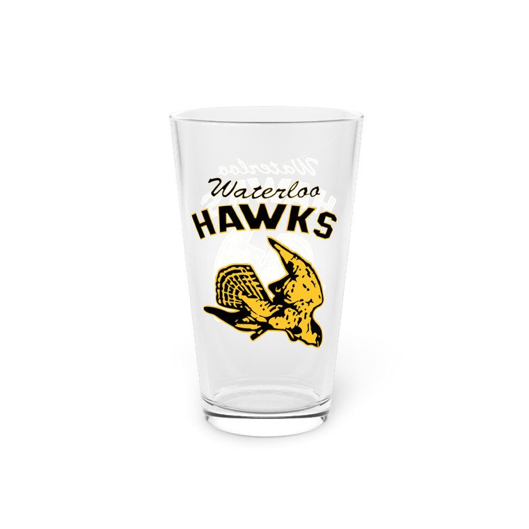 Waterloo Hawks Pint Beer Glass 16 oz NBA Basketball Team Collectible Drinkware