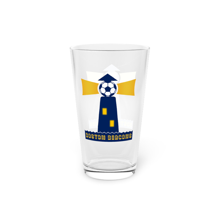 Boston Beacons Pint Beer Glass 16 Ounce NASL Soccer Team Collectible Drinkware