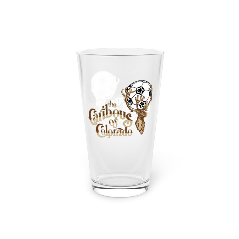 Colorado Caribous Pint Beer Glass 16 Ounce NASL Soccer Team Collectible Drinkware