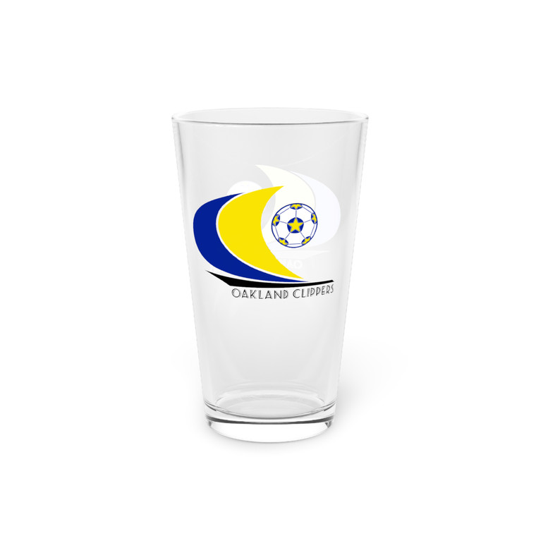 Oakland Clippers Pint Beer Glass 16 Ounce NASL Soccer Team Collectible Drinkware