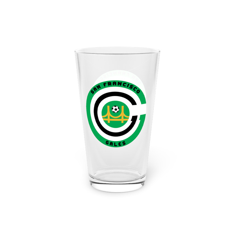 San Francisco Gales Pint Beer Glass 16 Ounce NASL Soccer Team Collectible Drinkware