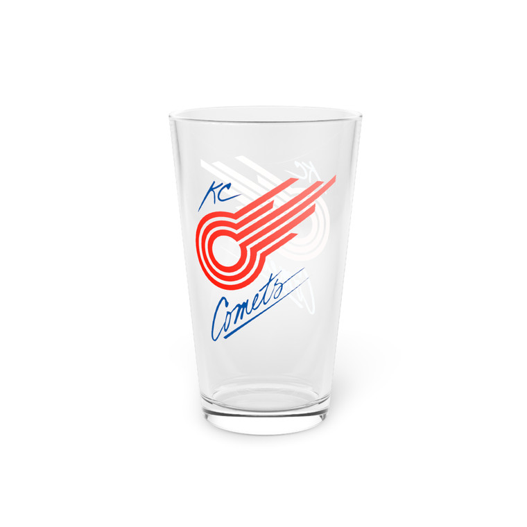 Kansas City Comets Pint Beer Glass 16 Ounce MISL Soccer Team Collectible Drinkware