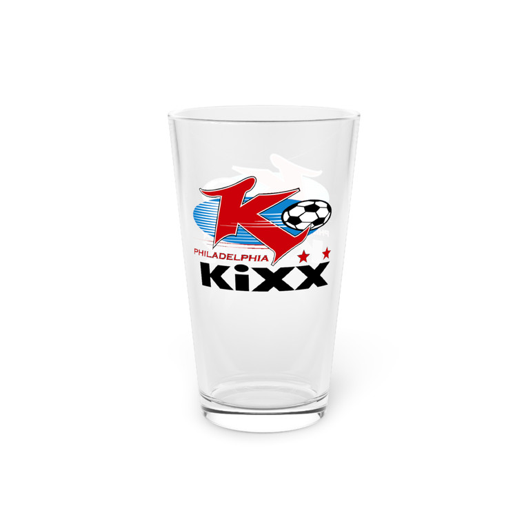 Philadelphia Kixx Pint Beer Glass 16 Ounce MISL Soccer Team Collectible Drinkware