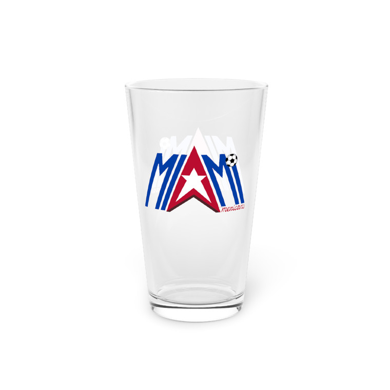 Miami Americans Pint Beer Glass 16 Ounce ASL Soccer Team Collectible Drinkware