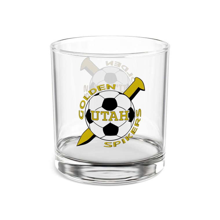 Utah Golden Spikers Rocks Whisky Glass 10 Ounce ASL Soccer Team Collectible Drinkware
