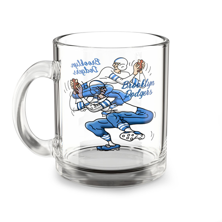 Brooklyn Dodgers Glass Mug 10 Ounce AAFC Football Team Collectible Drinkware