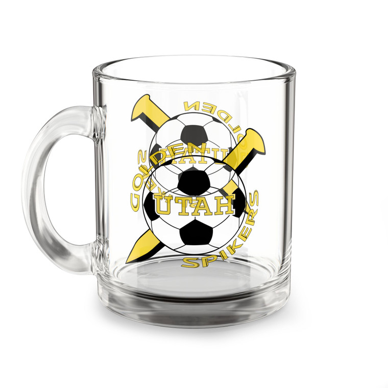 Utah Golden Spikers Glass Beer Mug 10 Ounce ASL Soccer Team Collectible Drinkware Utah Golden Spikers Glass Beer Mug 10 Ounce ASL Soccer Team Collectible Drinkware
