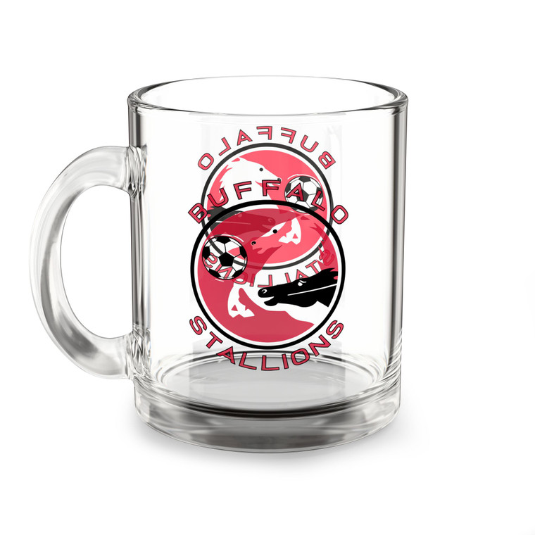 Buffalo Stallions Glass Mug 10 Ounce MISL Soccer Team Collectible Drinkware