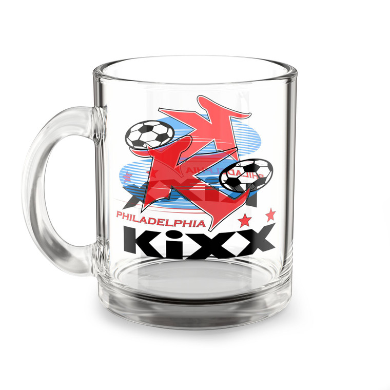 Philadelphia Kixx Glass Mug 10 Ounce MISL Soccer Team Collectible Drinkware