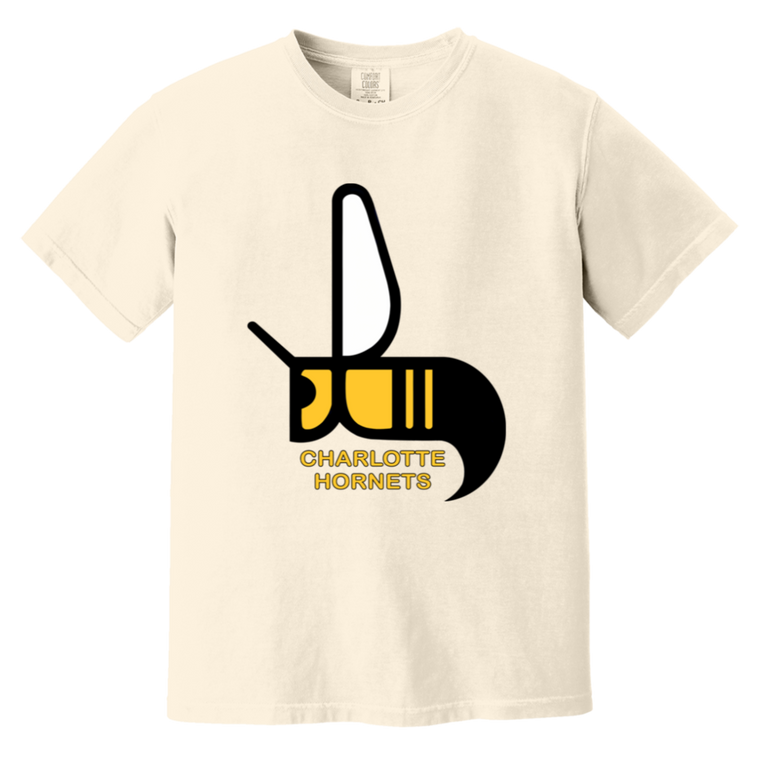 Charlotte Hornets T-shirt Heavyweight WFL Football Team Fan Apparel Tee color Ivory