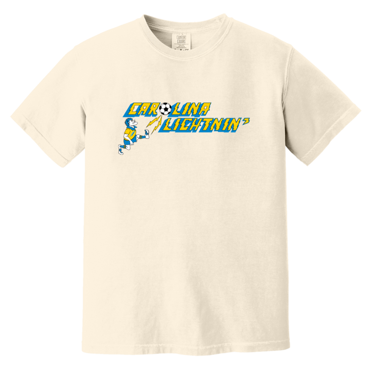 Carolina Lightnin' T-shirt Heavyweight ASL Soccer Team Fan Apparel Tee color Ivory