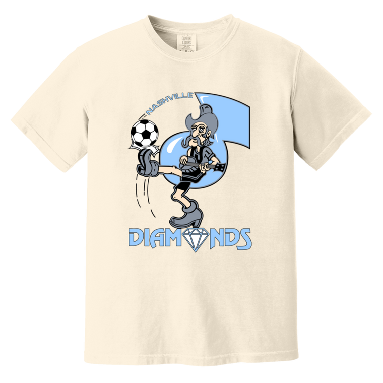 Nashville Diamonds T-shirt Heavyweight ASL Soccer Team
Fan Apparel Tee color Ivory