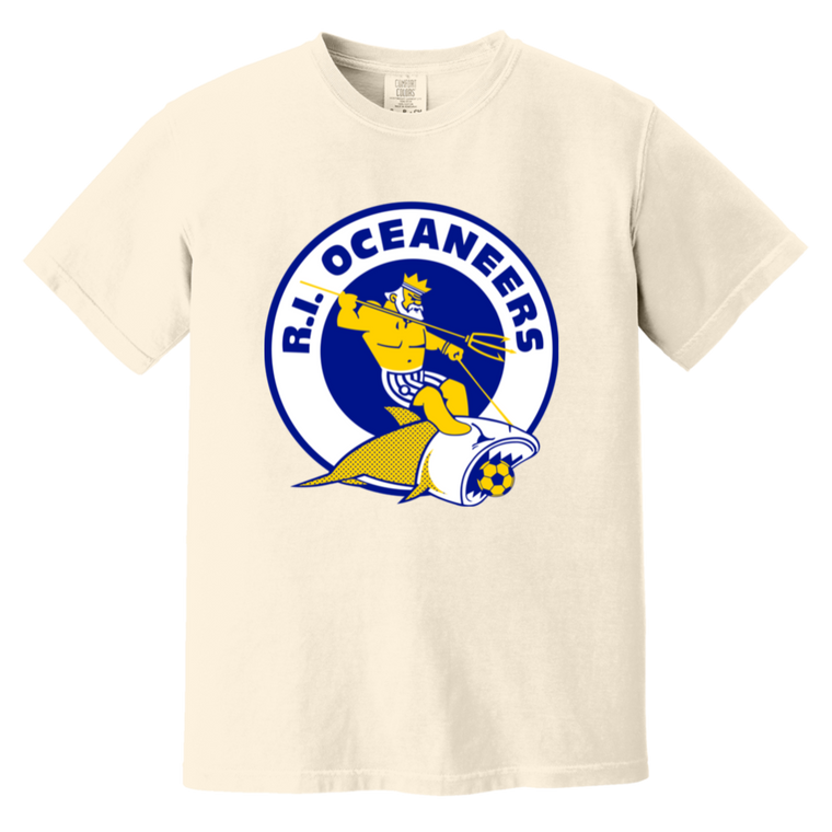 Rhode Island Oceaneers T-shirt Heavyweight ASL Soccer Team Fan Apparel Tee color Ivory