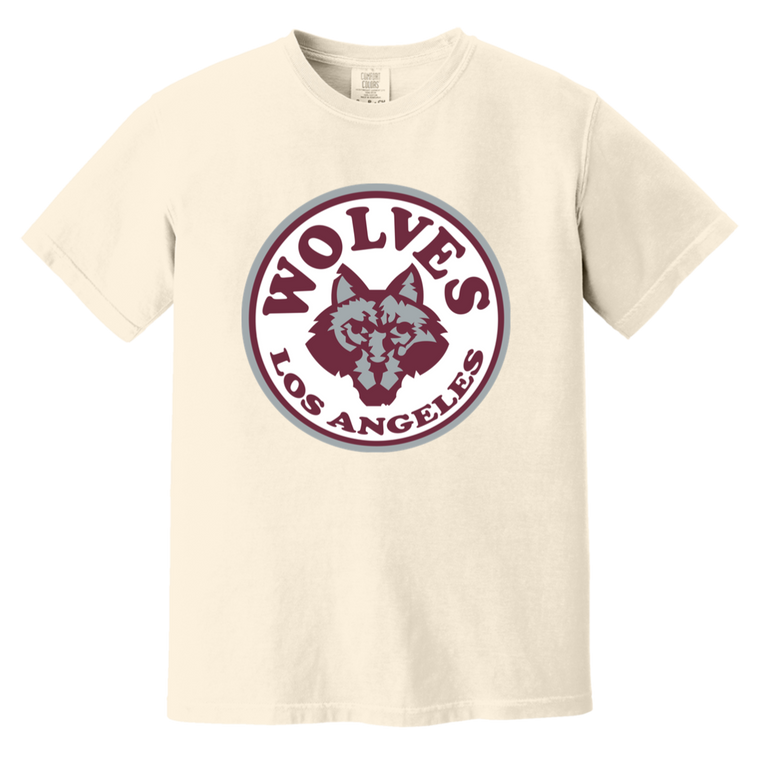 Los Angeles Wolves T-shirt Heavyweight | NASL Soccer Team Fan Apparel Tee color Ivory Los Angeles Wolves T-shirt Heavyweight | NASL Soccer Team Fan Apparel Tee color Ivory