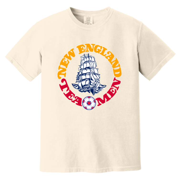 New England Tea Men T-shirt Heavyweight NASL Soccer Team Fan Apparel Tee color Ivory New England Tea Men T-shirt Heavyweight NASL Soccer Team Fan Apparel Tee color Ivory