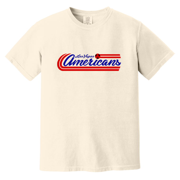 Las Vegas Americans T-shirt Heavyweight MISL Soccer Team Fan Apparel Tee color Ivory