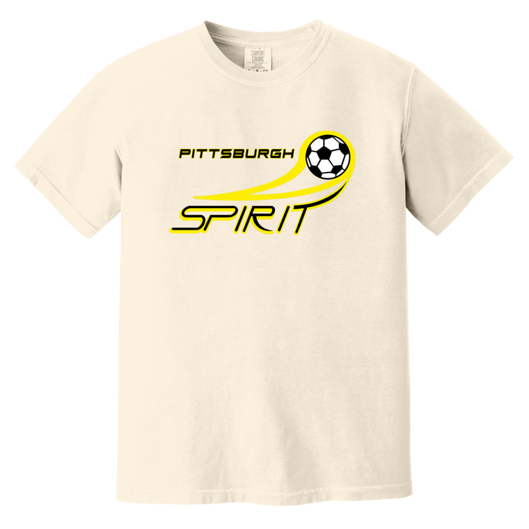 Pittsburgh Spirit T-shirt Heavyweight MISL Soccer Team Fan Apparel Tee color Ivory