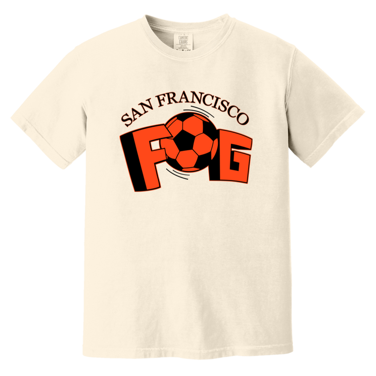 San Francisco Fog T-shirt Heavyweight MISL Soccer Team Fan Apparel Tee color Ivory