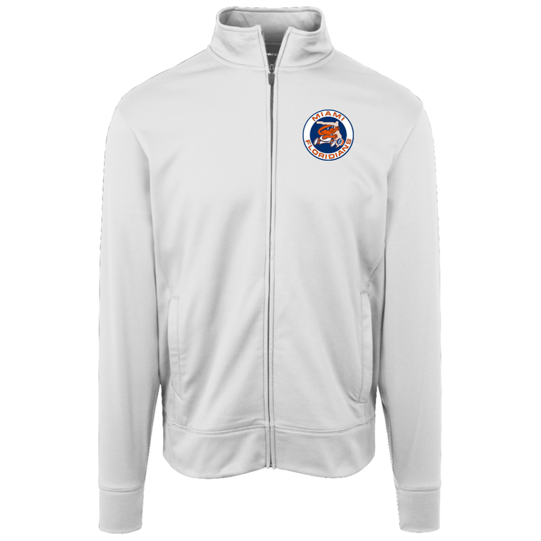 Miami Floridians Full Zip Fleece Jacket ABA Basketball Team Fan Apparel color White