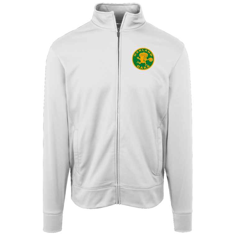 Oakland Oaks Full Zip Fleece Jacket ABA Basketball Team Fan Apparel color White