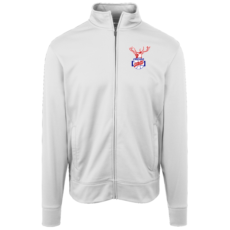 Chicago Stags Full Zip Fleece Jacket NBA Basketball Team Fan Apparel color White