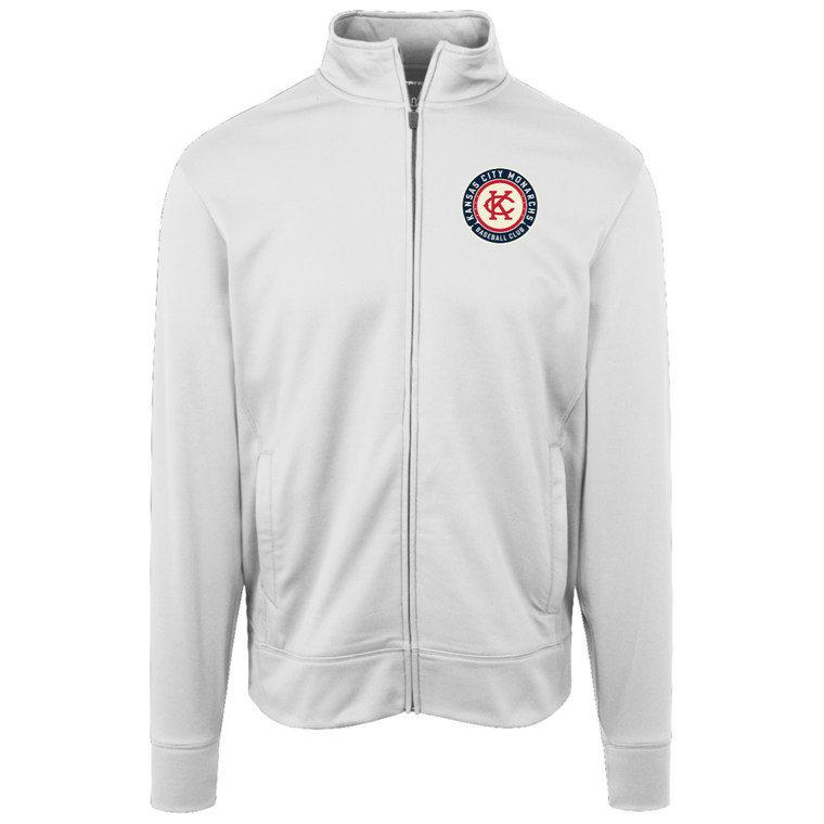 Kansas City Monarchs Full Zip Fleece Jacket Negro Leagues Baseball Fan Apparel color White