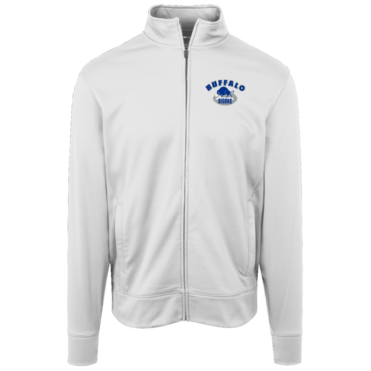 Buffalo Bisons Full Zip Fleece Jacket AAFC Football Team Fan Apparel color White