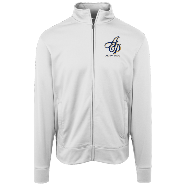 Akron Pros Full Zip Fleece Jacket NFL Football Team Fan Apparel color White