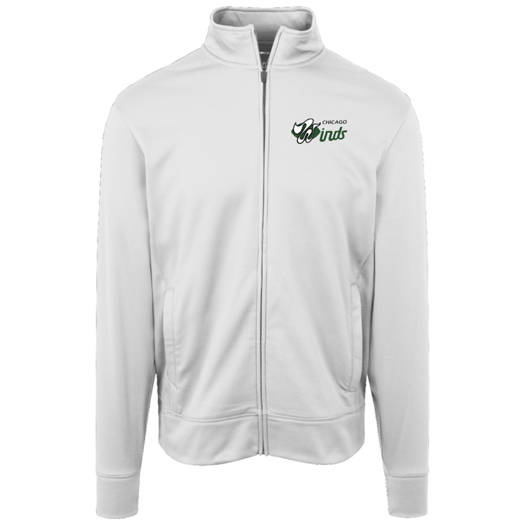 Chicago Winds Full Zip Fleece Jacket WFL Football Team Fan Apparel color White