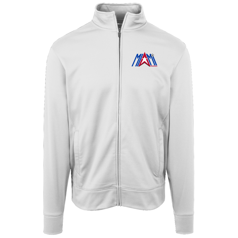 Miami Americans Full Zip Fleece Jacket ASL Soccer Team Fan Apparel color White