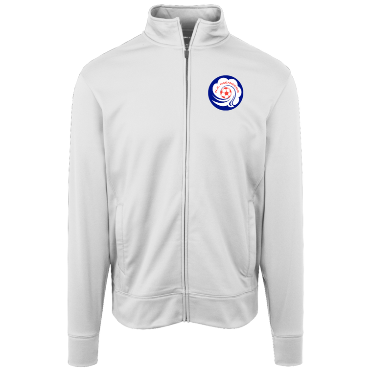 New England Oceaneers Full Zip Fleece Jacket ASL Soccer Team Fan Apparel Color White