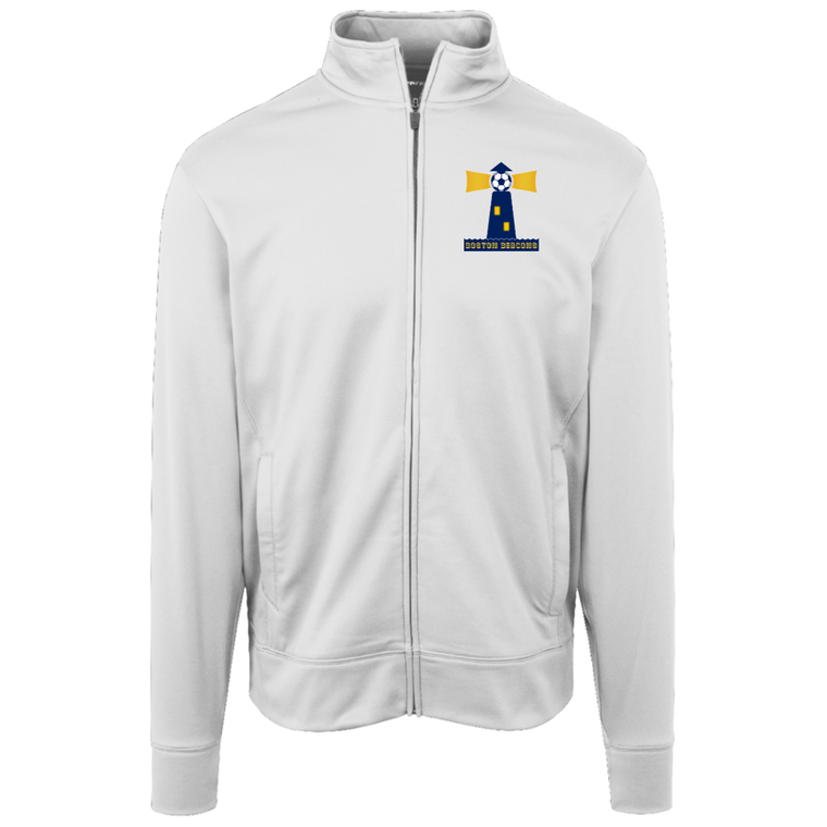Boston Beacons Full Zip Fleece Jacket NASL Soccer Team Fan Apparel color White