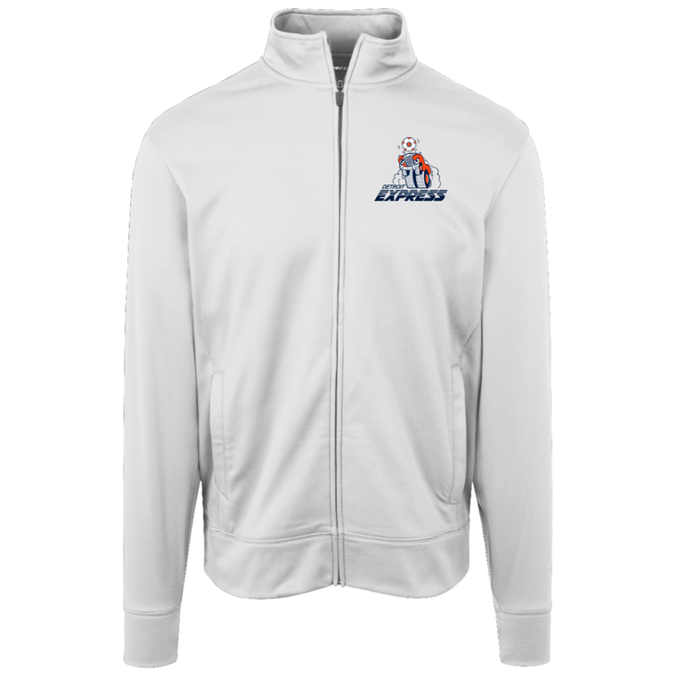 Detroit Express Full Zip Fleece Jacket NASL Soccer Team Fan Apparel color White
