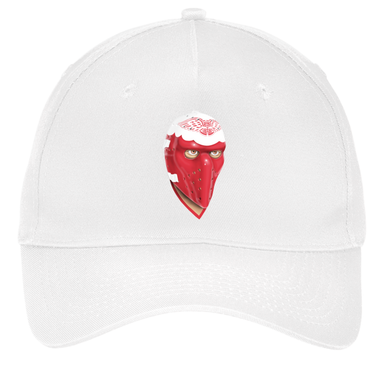 Ron Low Hockey Mask Twill Cap NHL Hockey Detroit Red Wings color White