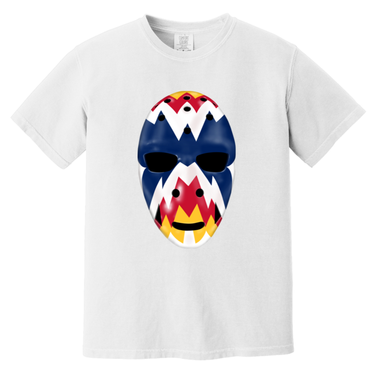 Doug Favell Colorado Rockies NHL Goalie Mask T-shirt color White