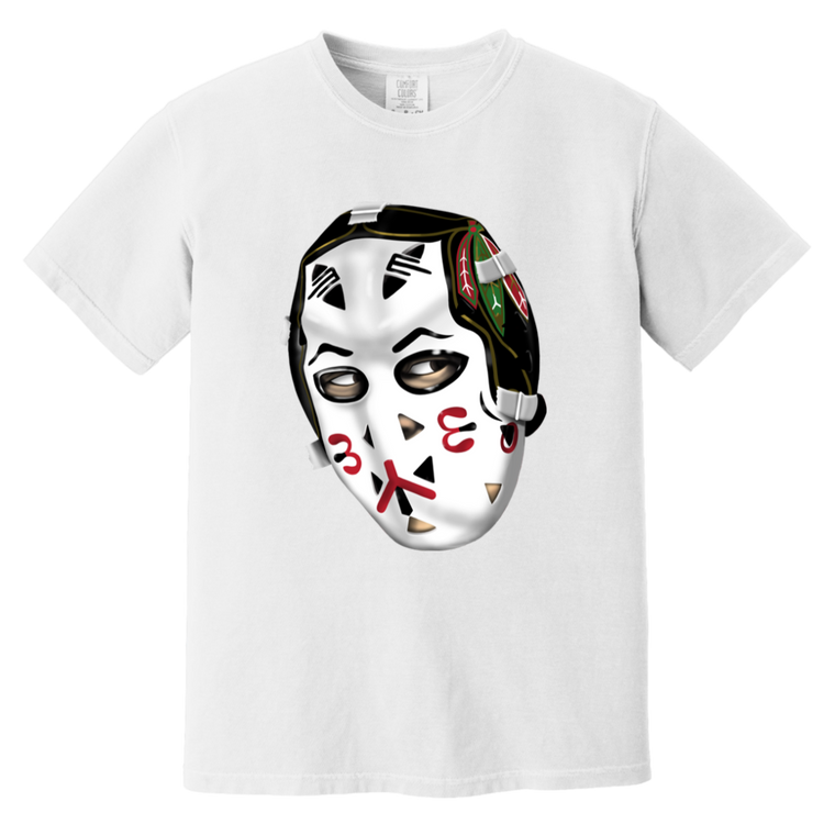Chicago Blackhawks NHL Tony Esposito Goalie Mask T-shirt color White
